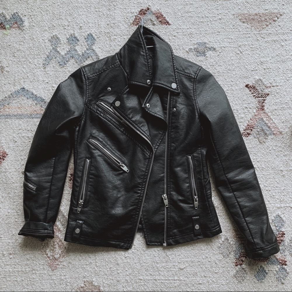 Blank NYC Vegan Leather Moto Jacket — Small